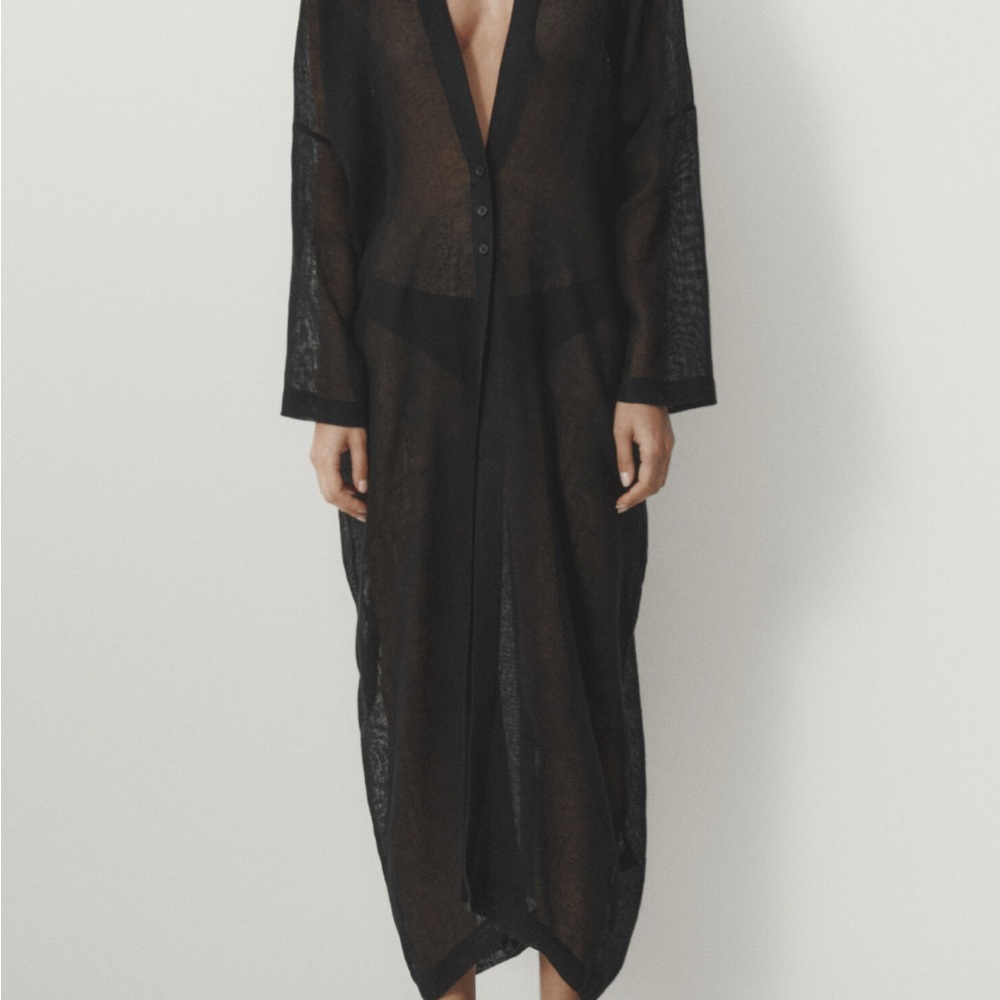 Massimo Dutti Sheer Black Cover-Up